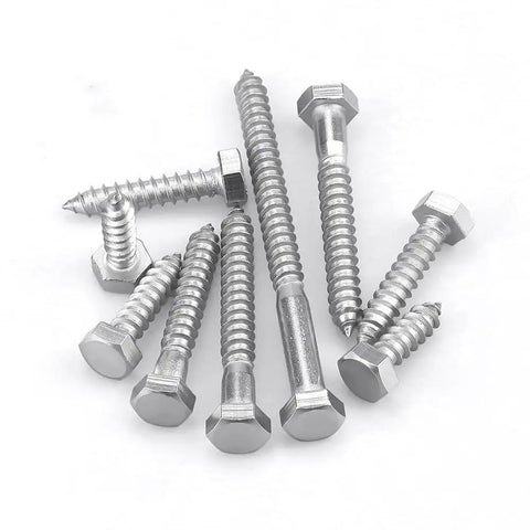 Stainless Steel Hex Lag Bolts For Wood 5 16 Inch By 3 Inch 304 Stainless Steel 18-8 Hex Head Lag Screws External Hex Drive Half Inch