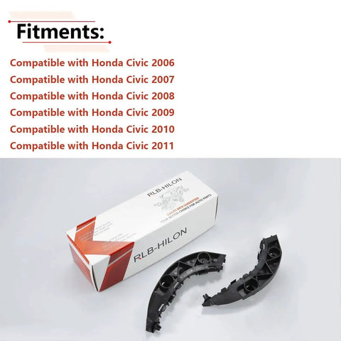 Civic Front Bumper Bracket Pair Left and Right 2006 2011 Compatible shown with packaging and fitment list