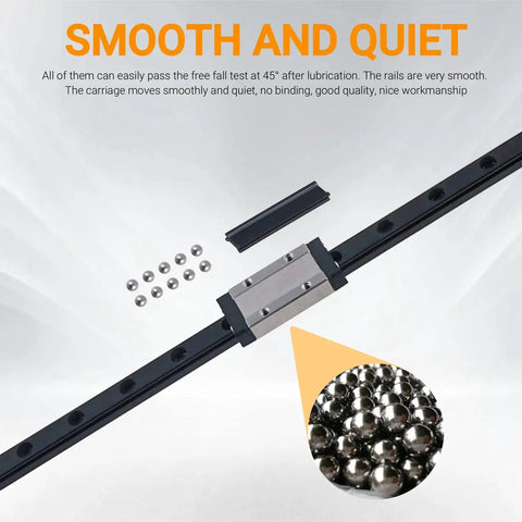 Two Pack 500mm MGN12H Linear Rail Guides With Carriages For 3D Printers And CNC Machines Smooth Low Friction Sliding High Load Bearing Steel