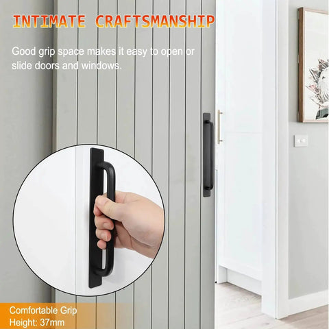 Self Adhesive Cabinet Handles 2 Pack Aluminum Alloy Push Pull Handles being installed on a cabinet door.