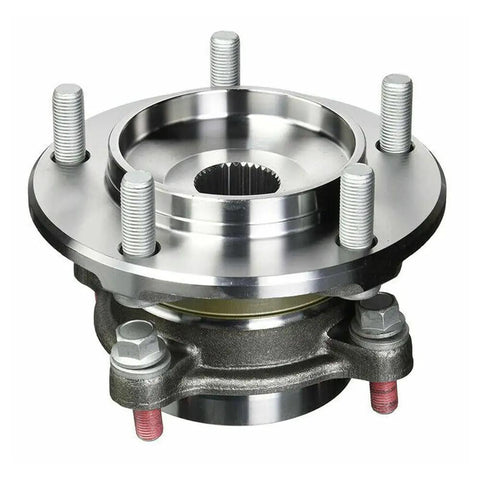 Front Left Driver Side And Front Right Passenger Side Beefed Up Wheel Hub And Bearing Assembly For Toyota Sequoia 4WD 2008 2021 And Tundra 2007 2021 With Tapered Roller Bearing 950 002 4110447 111 6265 538 50230, showing full assembly with bolts and tapered roller bearing.