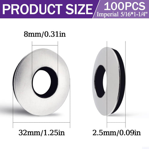 Ranstac stainless steel bonded sealing washer with neoprene/EPDM gasket; outer 32mm, inner 8mm, 2.5mm thick