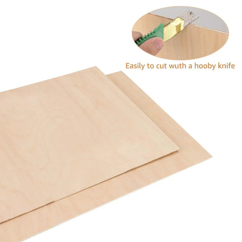10 Pcs Baltic Birch Plywood Sheets 16x12 Inch One Eighth Inch 3mm Unfinished Wood For Arts And Crafts Pyrography Wood Burning Laser Cutting