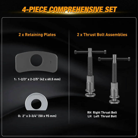 GOOACC 22-piece disc brake caliper compression tool set, includes two retaining plates and two thrust bolt assemblies.