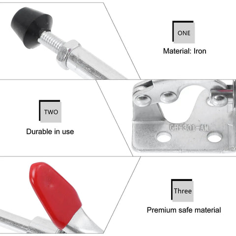 Four Pack Horizontal Toggle Clamps With Push Pull Quick Release For Workholding And Fixture Applications, iron material, safety features