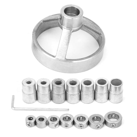 Heavy Duty Woodworking Locator Set for Precise Vertical Drilling and Molding Steel Forged Jigs with Strong Clamps Non Slip Rubber Bases Built To Last 16 Piece Kit for Cutting Grinding and Shaping Various Objects components displayed