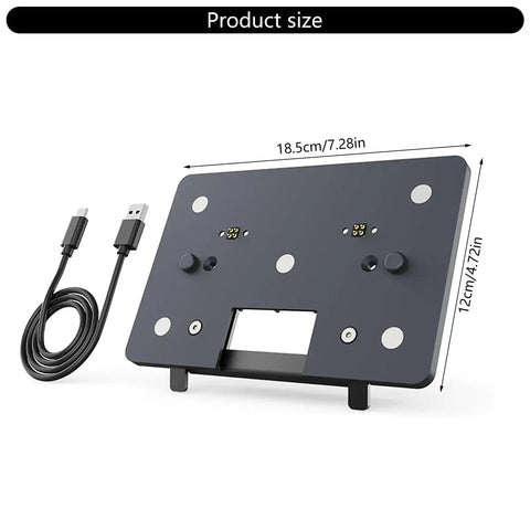 Fast Charge USB Dock Stand For 3D Printers Backplate Mount with slip resistant base, dimensions 18.5x12cm, shown with USB cable