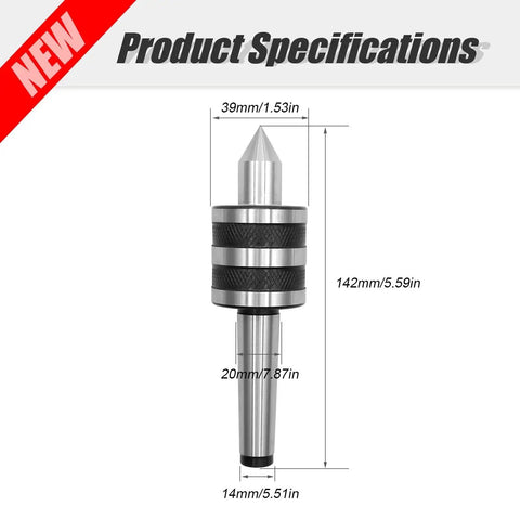 2MT Morse Taper Live Center 60 Degree With Triple Bearing Design For Lathe And CNC Work product specifications image