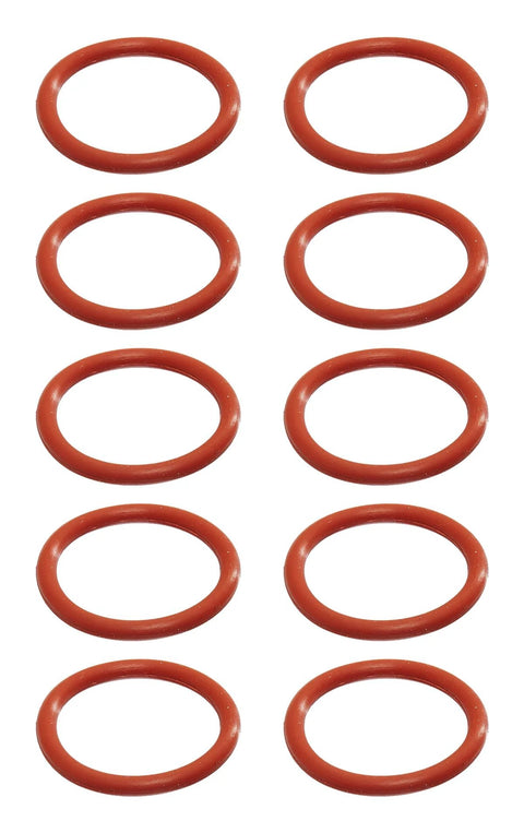 Red silicone O-rings set, 1-1/4 in ID, 1-1/2 in OD, 1/8 in width, 70A durometer, pack of 10