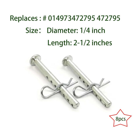 Two heavy-duty clevis pins with R-clips, 1/4 inch by 2-1/2 inch, for secure connections in home, farm, automotive, and DIY projects.