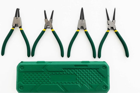 7 Inch Snap Ring Pliers Set 4 Piece Heavy Duty Retaining Ring Pliers Kit For Internal And External Circlips Straight And Bent Jaw Options