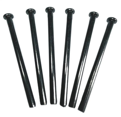 Six Pack 4 Inch Interior Door Hinge Pins For Replacement Doors With Oil Rubbed Bronze Finish And Black Color Option Includes Screws Easy Install Durable Steel Pins For Smooth Quiet Door Closing By ZDingTech shown in black finish.