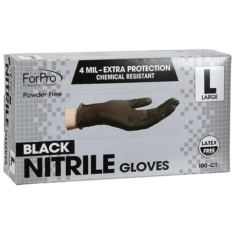 Box of Black Nitrile Gloves 4 Mil Large 100 Count Chemical Resistant Food Safe