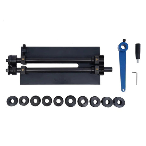 12 Inch Bead Roller Pro Grade Sheet Metal Beading Machine With Dies for floor and trunk pans, manual crank tool set.