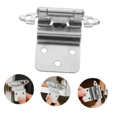 8 Pack Heavy Duty Self Closing Inset Cabinet Hinges For Kitchen And Bathroom Cabinets Flush Mount Hardware displayed and installed