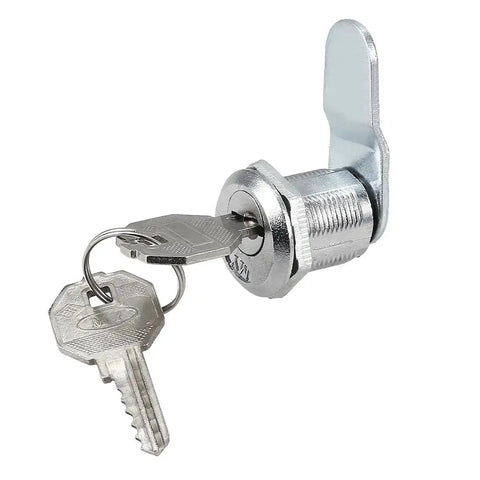 Cam Lock Set For Drawer And Cabinet, 13/16 Inch Cylinder, Fits Up To Half Inch Panel Thickness, Zinc Alloy Chrome Plated, Keyed Alike, 5 Pack