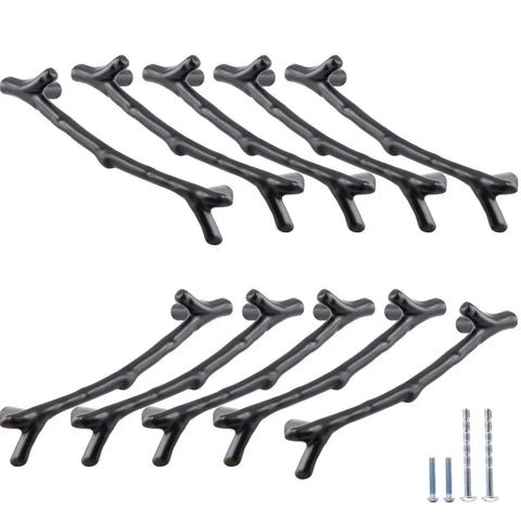 Twig Branch Drawer Handles 10 Pack Black Tree Branch Cabinet Pulls Three And Three Quarters Inch Center To Center Zinc Alloy Farmhouse Cupboard Handles Rustic Drawer Pulls For Kitchen And Home