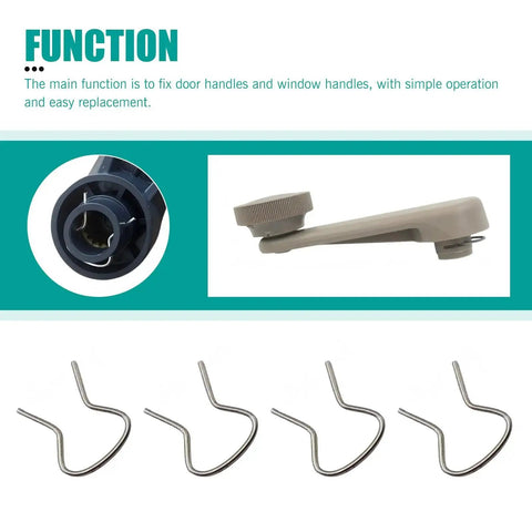 20 Piece Car Window Crank Retainer Clip Set for Most Vehicles with metal clips and window handle demonstration