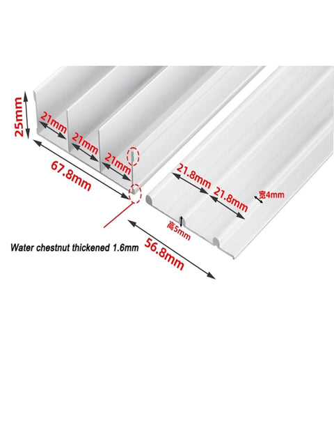 Triple Track Sliding Door Kit For Closets And Room Dividers No Groove Wardrobe Rails, rail dimensions and design shown