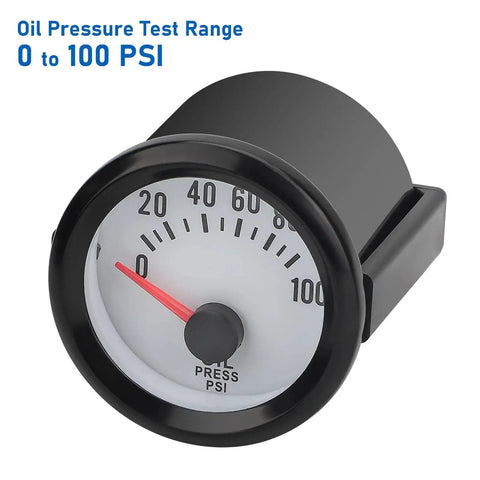 Oil Pressure Gauge 12V 2 Inch 52mm With Sensor For Car RV Truck Boat Marine Real Time Monitoring 0 to 100 PSI