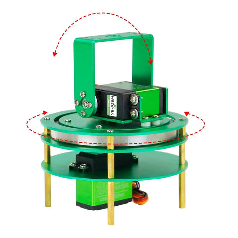 Dope 2-DOF Pan Tilt Servo Kit For DIY Robots And Cameras Aluminum Alloy Gimbal With Metal Servo, green servo mechanism