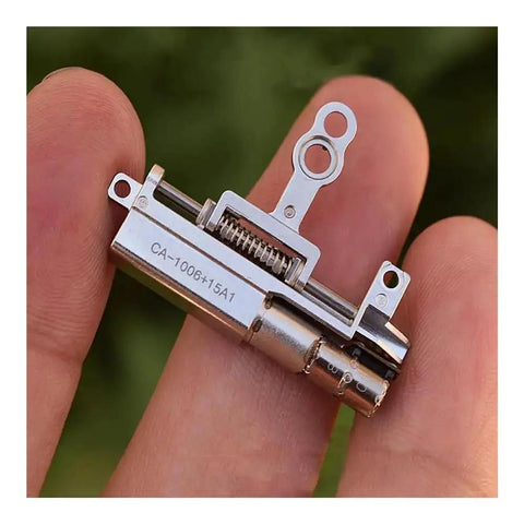 Compact 11mm Stroke Linear Actuator Tiny Five Millimeter Travel 5V 2 Phase Four Wire Precision Metal Gearbox Stepper Motor shown in hand