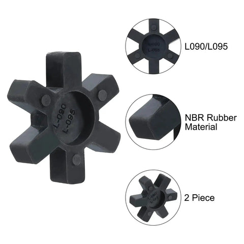 Two Piece L090 L095 Jaw Coupling Inserts For L Jaw Couplers Flexible NBR Rubber Center Inserts Built For Industrial Machinery And Automation Applications 22 Mm Bore 53 Mm Outer Diameter Two Pack By Uxcell