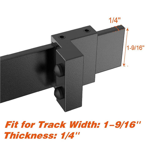 Rubber Cushioned Stopper Limit for Sliding Barn Door Track Roller Kit Fits One Point Six Inch Wide One Quarter Inch Thick Flat Track Noise Quieting Adjustable Screw In For Strong Secure Fit And Easy Repositioning