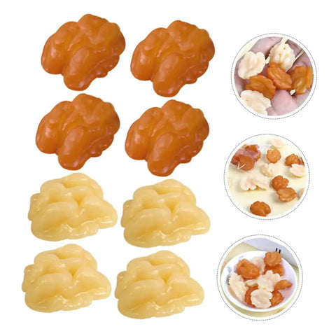 18Pcs Lifelike Walnut Models For DIY Crafts And Home Decor Dope Realistic Artificial Nuts shown in various textures and colors