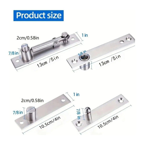 Hidden Door Hinge 360 Degree Pivot Heavy Duty Stainless Steel with measurements for secret doors bookshelves cabinets