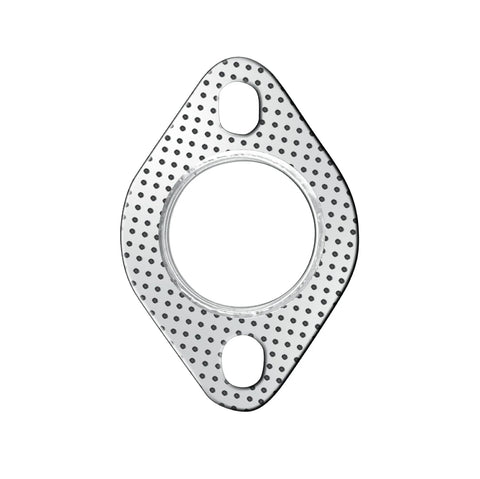 Exhaust flange gasket, 2-inch/50mm, two-bolt design, perforated metal surface with large central bore.
