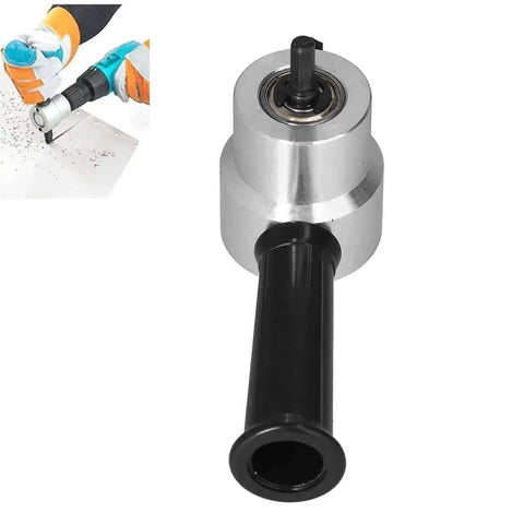 Double Head Sheet Metal Cutter Nibbler For Electric Drill With Hex Shank Circle Cutting Attachment, showing handle and cutter detail