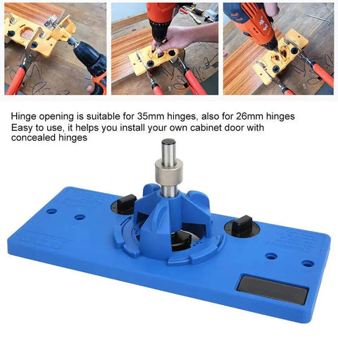 Hinge Boring Jig For Cabinet Doors No Fuss Easy Install Pro Grade Drilling Guide Tool Kit With 35mm Hole Opener