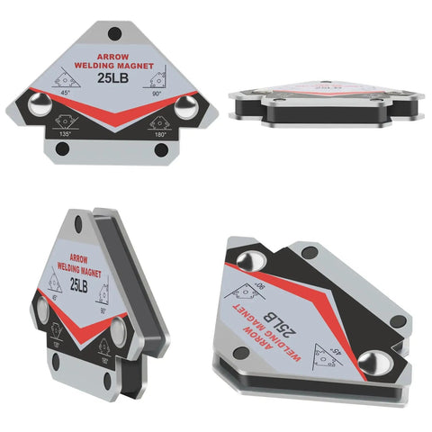 Heavy Duty 25 Pound Welding Magnets Four Pack With Arrow Shaped Hold For Precise Angles In Metal Fabrication And Welding Magnetic Angle Guide Clamps For Positioning And Alignment By GUTIMORE