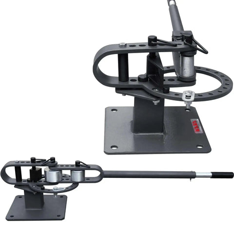 Compact Bench Top Metal Bender With 7 Dies, Manual Flat Bar Bender, Pro Grade Heavy Duty Machine YP-9, close-up view