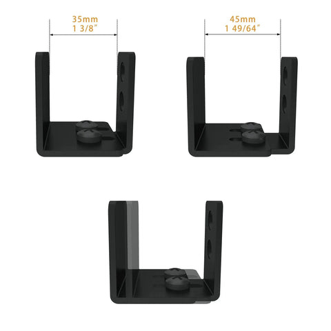 Matte Black Floor Guide For Wall Mount Sliding Barn Door Hardware Set Of 2, Fits Non Grooved Doors From 1.375 To 1.75 Inches Thick