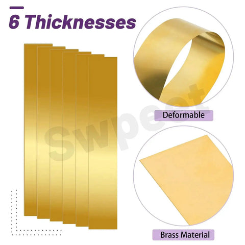 Premium Brass Shim Stock Kit For DIY Crafters, 10 Pieces Of 0.004 Inch Thick Brass Strips, 6 Inches Long By 1 Inch Wide