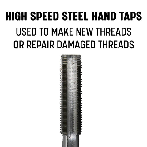 Three Eighths Inch 16 UNC High Speed Steel Tap Set With Taper Plug And Bottom Style Taps For New Threads Or Retapping Damaged Threads Drill America Brand