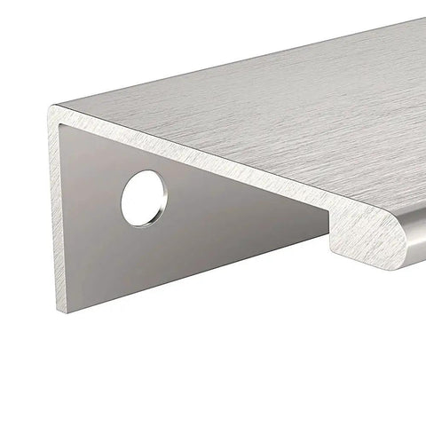 Close-up of Lincoln Collection 1 5 16 Inch Center To Center Stainless Steel Modern Cabinet And Drawer Edge Pull Handle