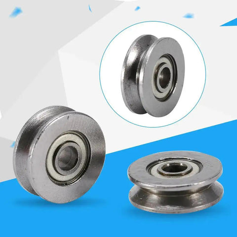 V Groove Ball Bearing 3x12x4mm Carbon Steel Double Shielded Linear Motion Bearing for Rail Systems, multiple angles