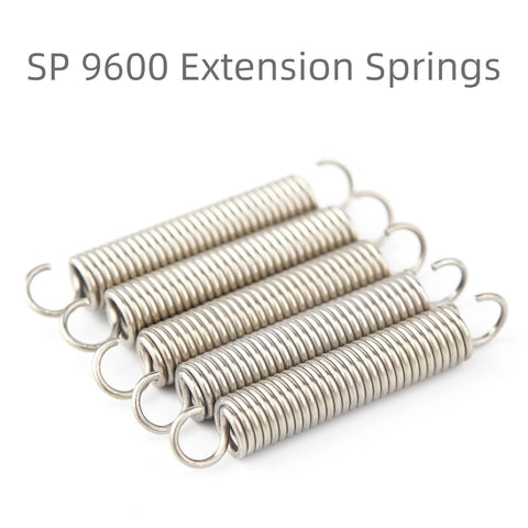 SP 9600 extension springs, 10-pack, 1/4 in x 1-1/2 in, 0.035 in stainless steel open-ended springs