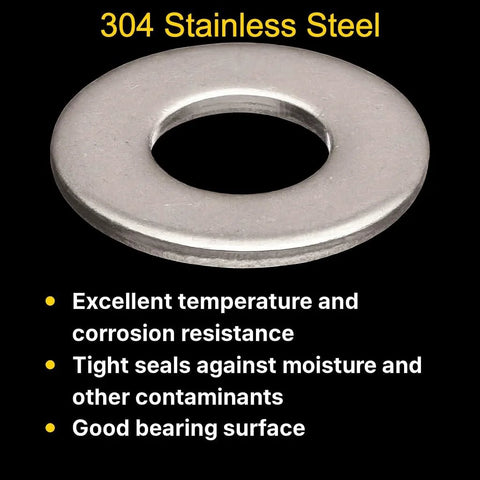 Fender washer, 304 stainless steel, 1/4 in inner hole x 1-1/4 in outer diameter