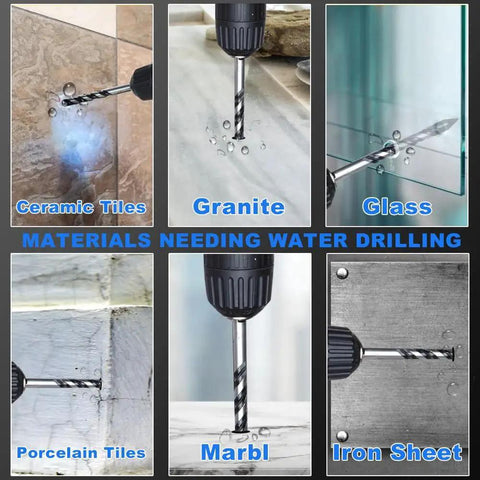 Heavy Duty Masonry Drill Bit Set for Concrete and Brick With Carbide Tips, 10-Piece used on various materials including tile and metal