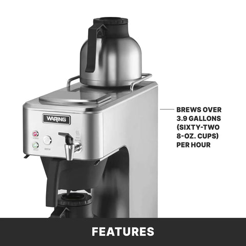 Cafe Deco Automatic Or Pour Over Thermal Carafe Coffee Brewer, NSF Certified, brews 3.9 gallons per hour, stainless steel