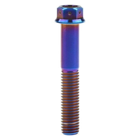 Titanium Flange Hex Head Bolt M10x60mm Pitch 1.25mm Burnt Blue Grade 5 6AL4V Titanium Alloy Pack Of 4 Heavy Duty Screws