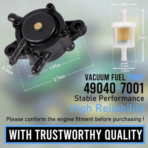 Budget-Friendly Fuel Pump With Filter For Small Engines 15Hp-25Hp Fits Kawasaki Kohler John Deere Honda Briggs Stratton