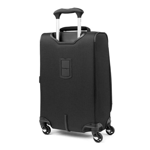 Ultra Lightweight 21 Inch Carry On Luggage With 4 Spinner Wheels Expandable Softside Suitcase For Men And Women Built For International Travel Travelpro Maxlite 5, black rear view
