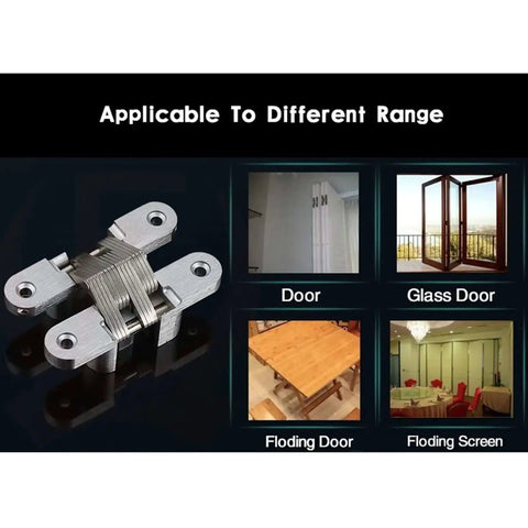 Hidden Hinges Set 2 Pack 304 Stainless Steel discreet invisible folding door hinges for cabinets and furniture applications