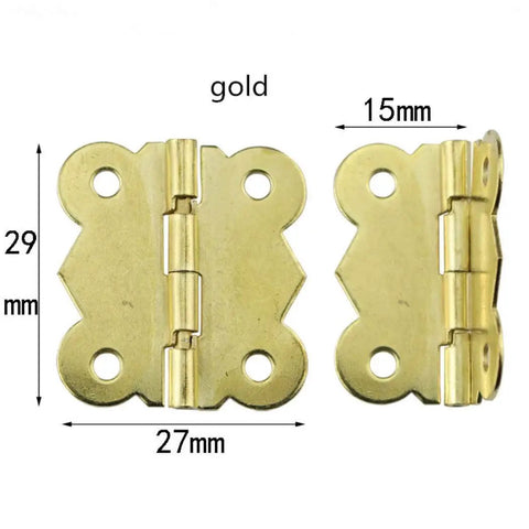 Miniature Butterfly Hinge Set For Dollhouses And Tiny Boxes Gold Silver Bronze 29mm X 27mm 10Pcs Or 20Pcs Cabinet Door Jewelry Box Hardware