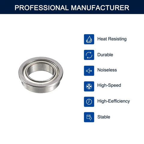 Flanged Ball Bearing MF128ZZ 8Mm X 12Mm X 3.5Mm Miniature Bearing With Double Shielding Pre Lubricated Chrome Steel GCr15 Abec 1